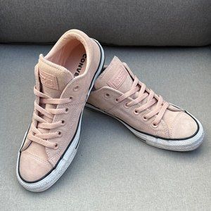 Converse All Star, Pink Suede Sneakers, Women's Size 8